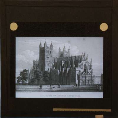 Lantern Slide: N.W. View of Exeter Cathedral