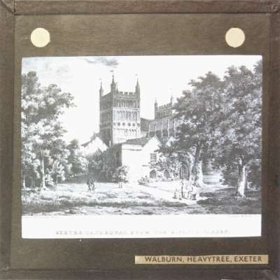 Lantern Slide: Exeter Cathedral from the Bishop's Garden