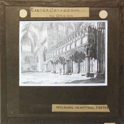 Lantern Slide: Exeter Cathedral, no organ