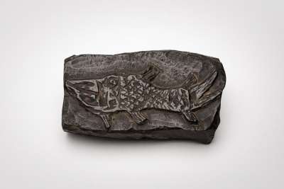 jet carved to resemble a fossil fish