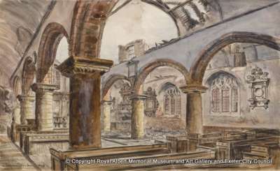 St Mary Arches Church, Exeter, after the Blitz