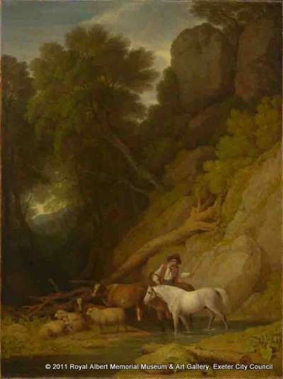Landscape with Figures and Cattle at a Stream