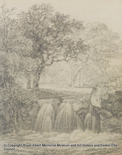 A waterfall in woodland