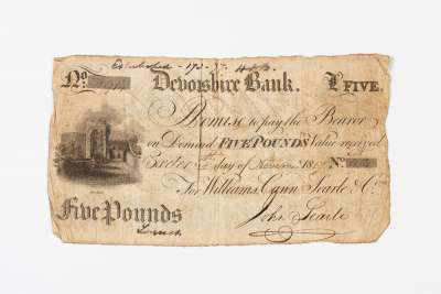 Devonshire bank Five pound note